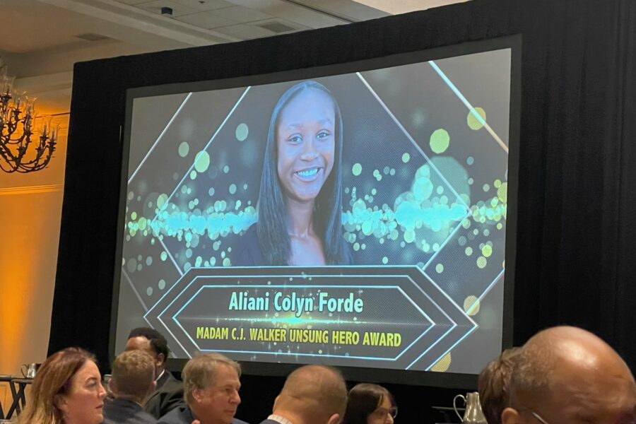 Aliana Forde wins her award