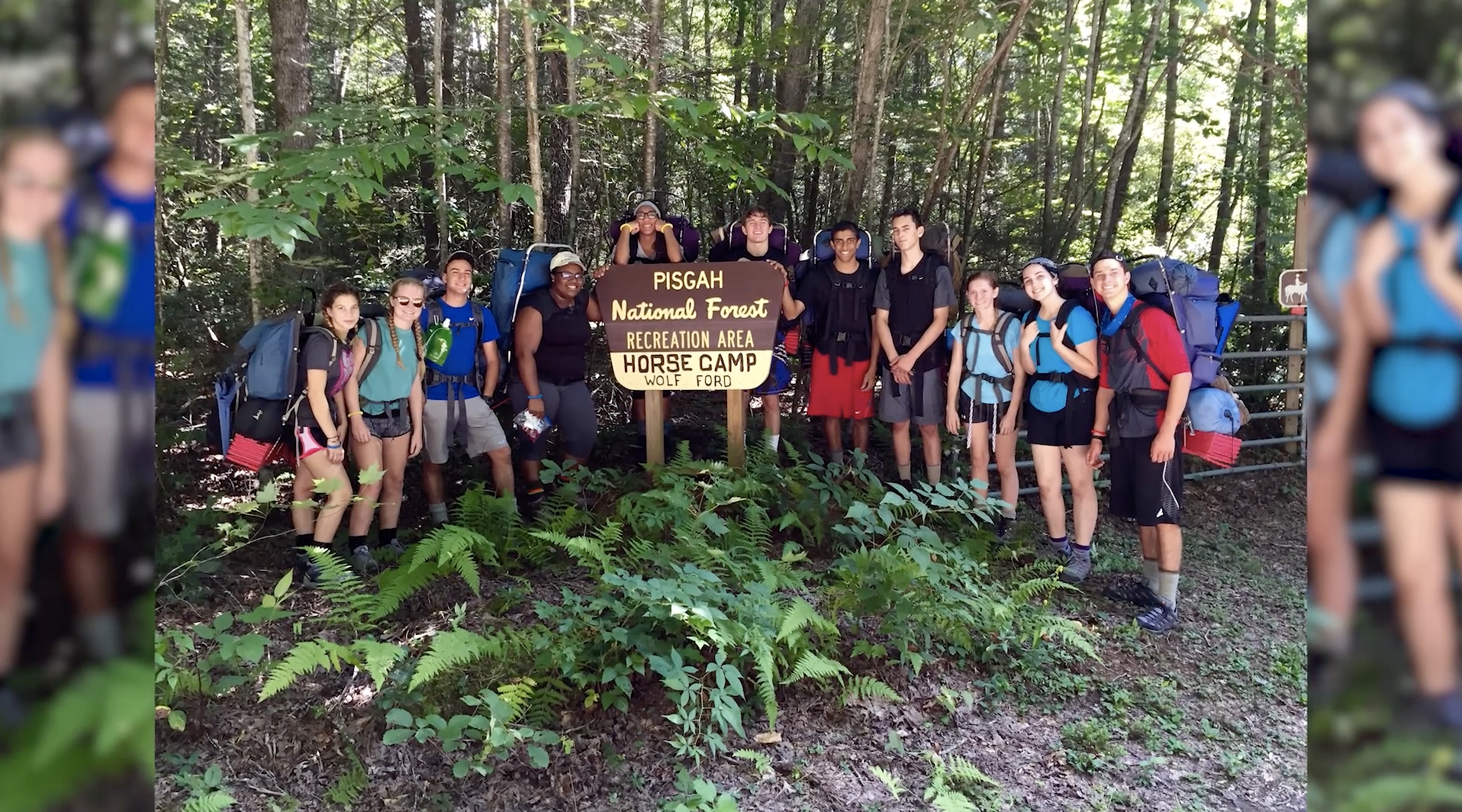 11th grade students on a trip to Pisgah National Forest