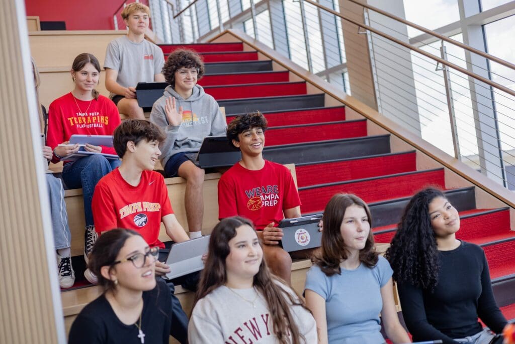 Students on Learning Stair